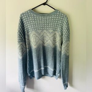 Rob Winter Baby Blue Fair Isle Vintage Sweater Crewneck